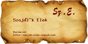 Szoják Elek névjegykártya